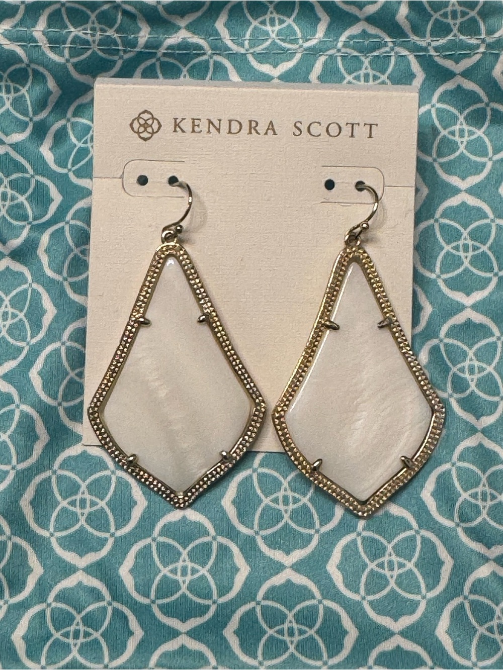 Kendra Scott White Enamel Earrings